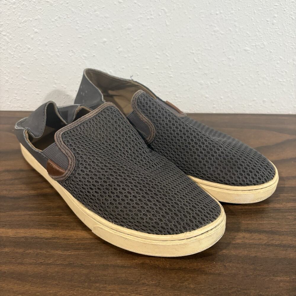OluKai‎ Pehuea Slip On Gray Mesh Casual Sneakers Shoes Womens Size 8.5